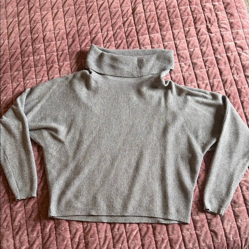 Cyrus Light Gray Comfy Oversized Neck Sweater
